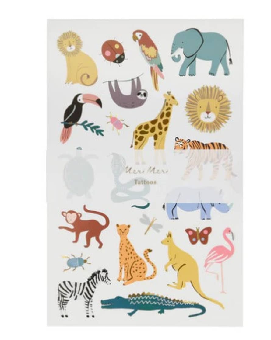 Meri Meri Wild Animals Tattoo Sheets (x 2 Sheets)