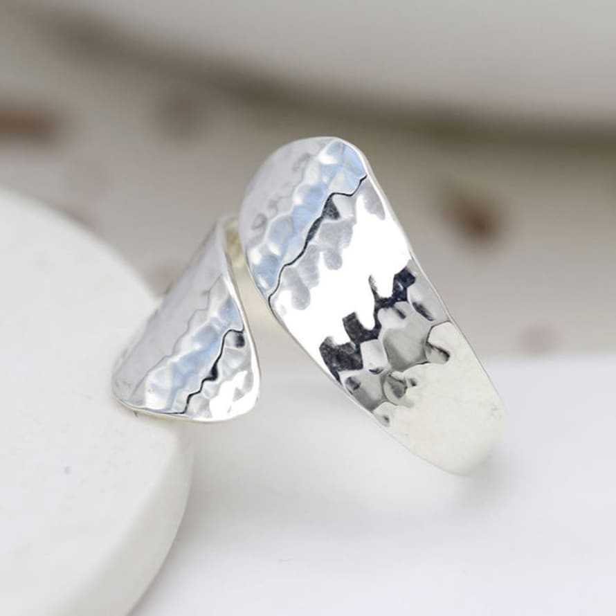 Peace of Mind Ring - Sterling Silver Cross Over
