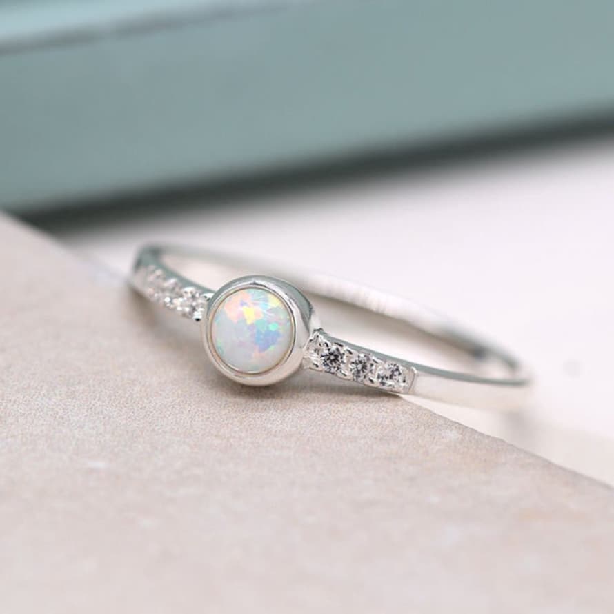 Peace of Mind Ring - Silver Ring With Opal Style Stone