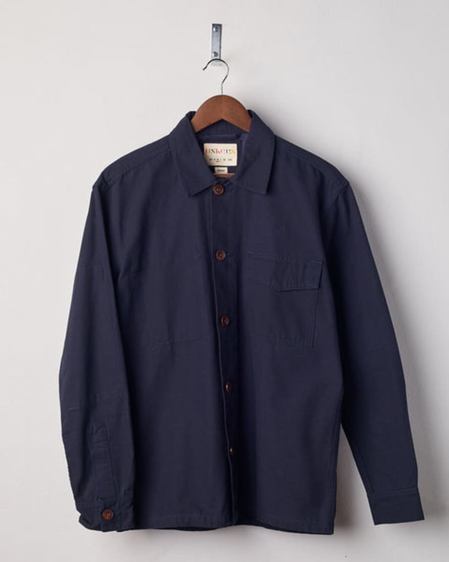 USKEES Men's Organic Buttoned Workshirt - Midnight Blue