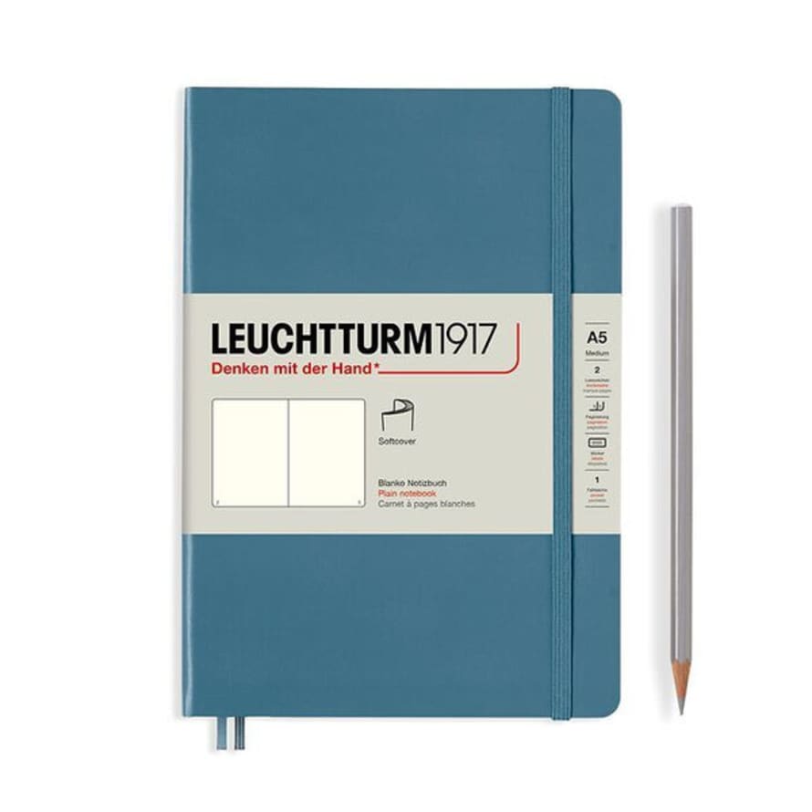 Leuchtturm1917 Medium (a5) Softcover Notebook - Stone Blue
