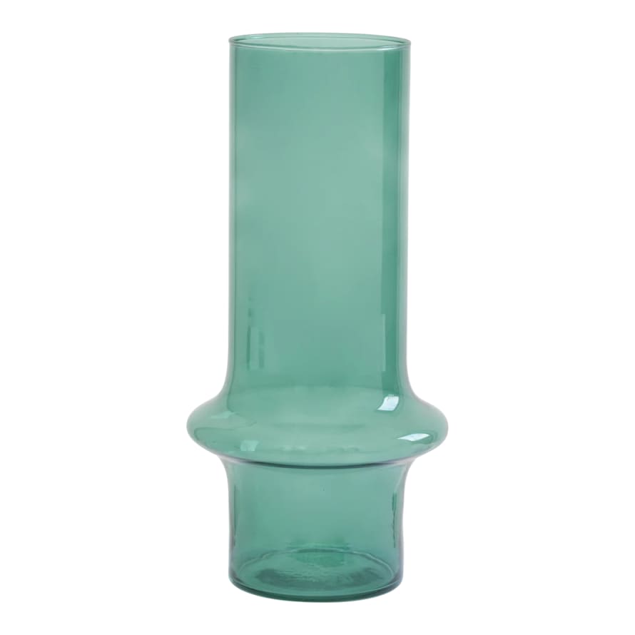 Urban Nature Culture Teal Recycled glass Cylinder Vase