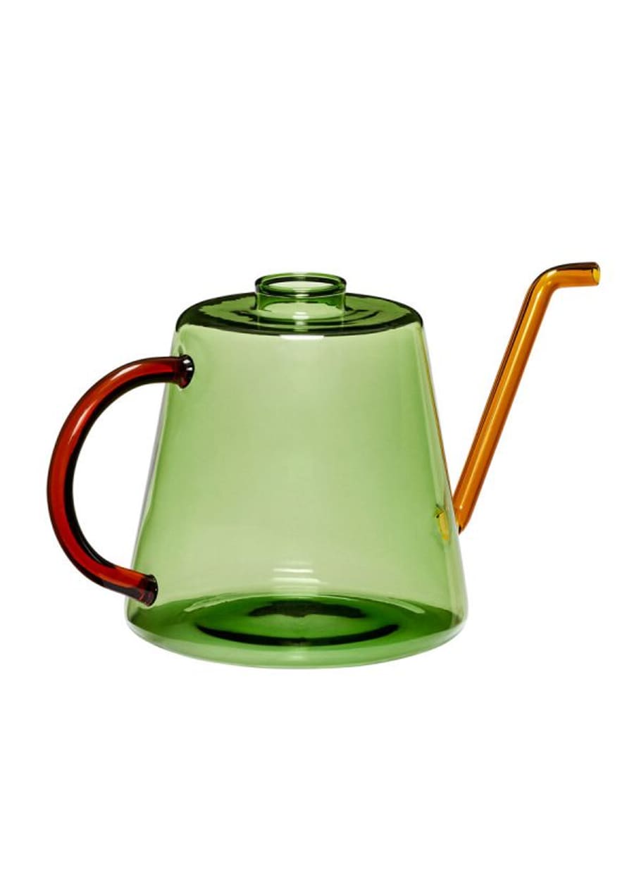 Hübsch Design Glass Watering Can Amber/Green