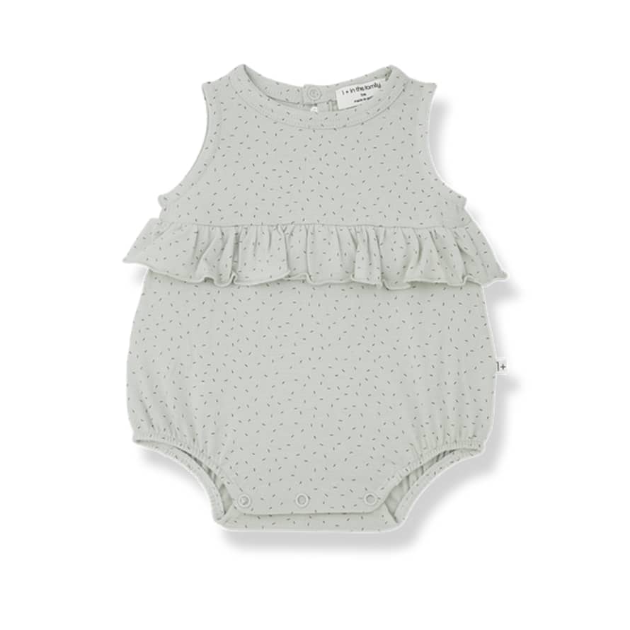 1+ In The Family Vinyet Extra Soft Jersey Baby Romper In Jade