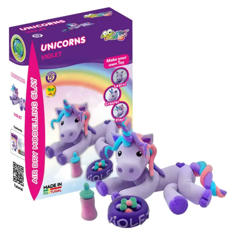 JumpingClay Violet - Unicorns Collection- Air Dry Modelling Clay Kit
