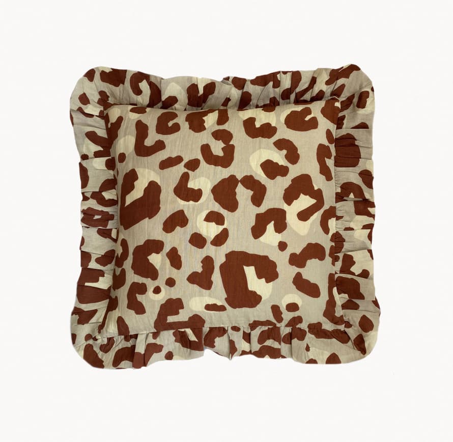 Amuse La Bouche Leopard Ruffled Cushion