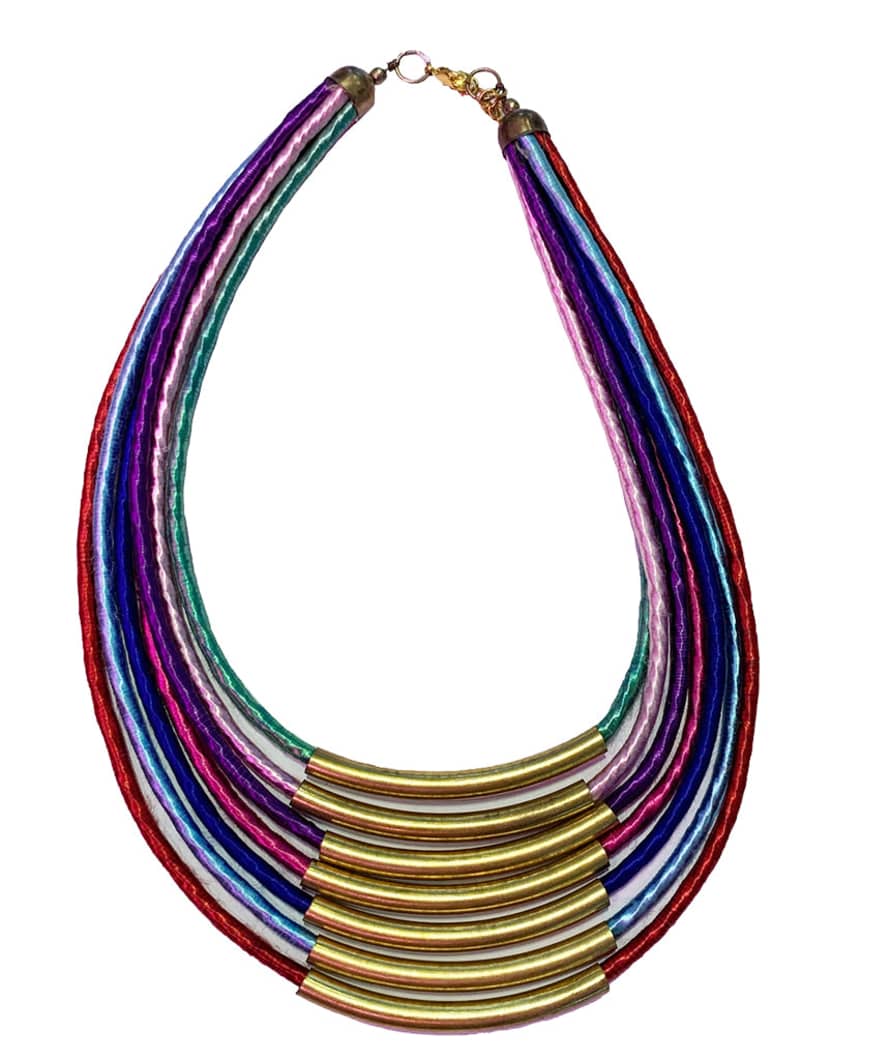 Urbiana Rainbow Effect Necklace With Piping