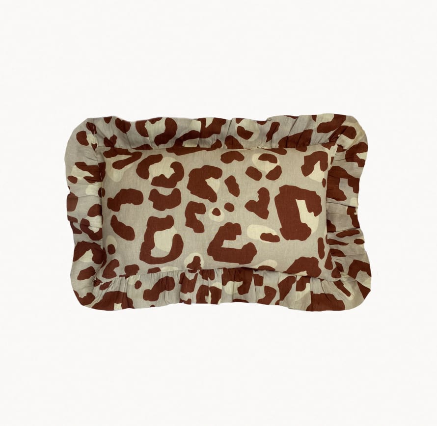Amuse La Bouche Leopard Rectangle Ruffled Cushion