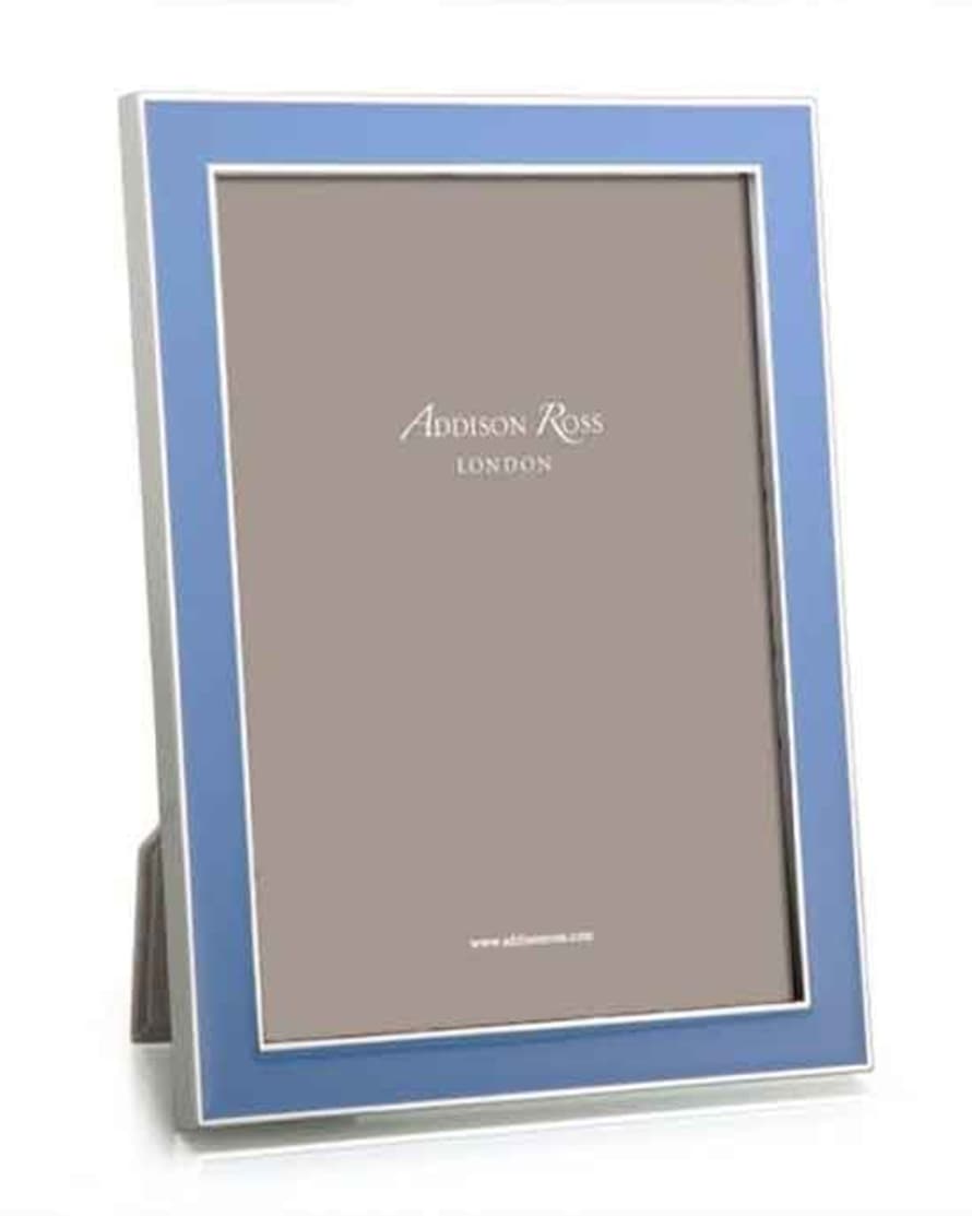 Addison Ross Periwinkle Blue & Silver Enamel 5x7 Frame