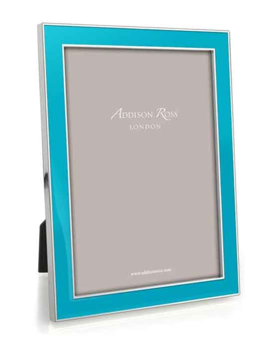 Addison Ross Aqua Blue & Silver Enamel 4x6 Frame