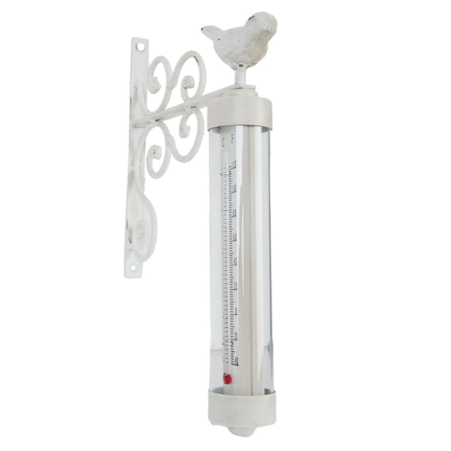 clayre & Eef Decorative Thermometer Designed with a Small Bird Figure / 4*19*29 Cms.