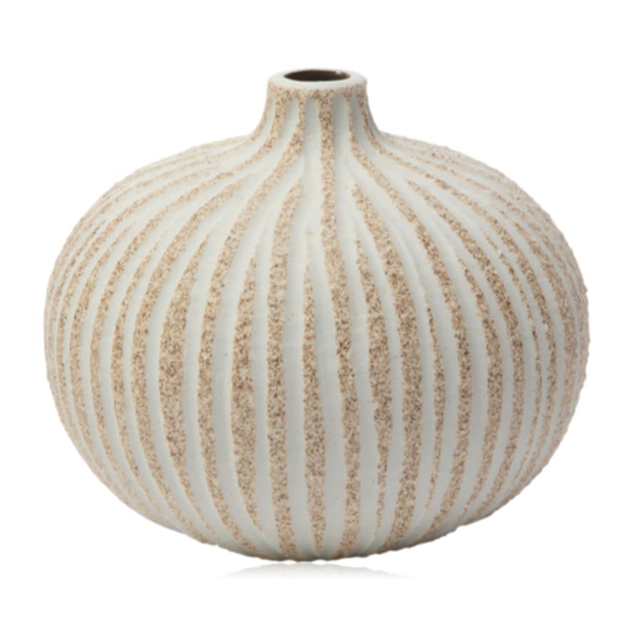 Lindform Bari Vase Rough Brown Stone Stripe Medium