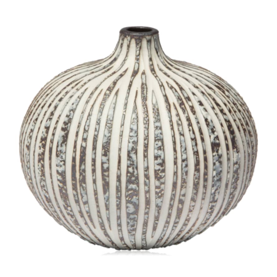 Lindform Bari Vase Rough Brown Stone Stripe Large