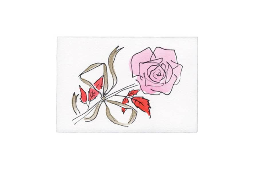 Scribble & Daub Rose & Ribbons Card