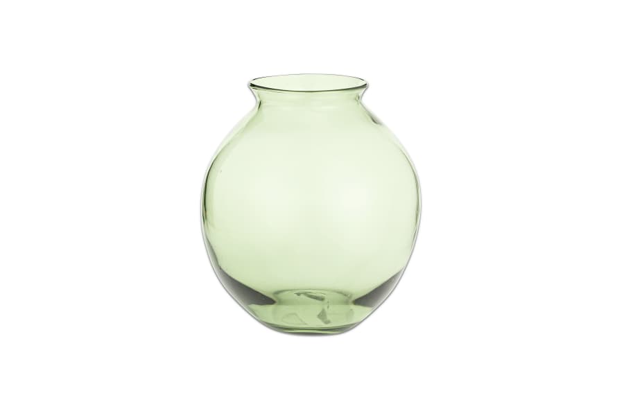 Nkuku Vanita Glass Vase - Green - Wide