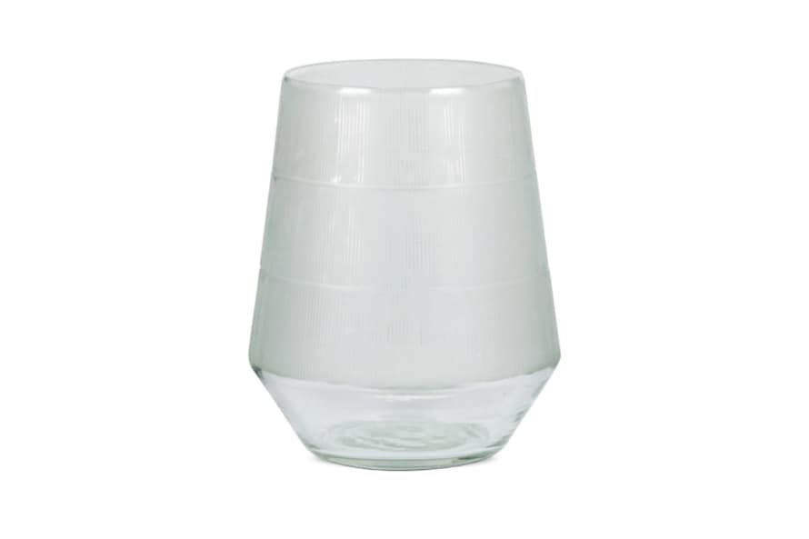 Nkuku Dera Etched Glass Tealight Holder - Medium