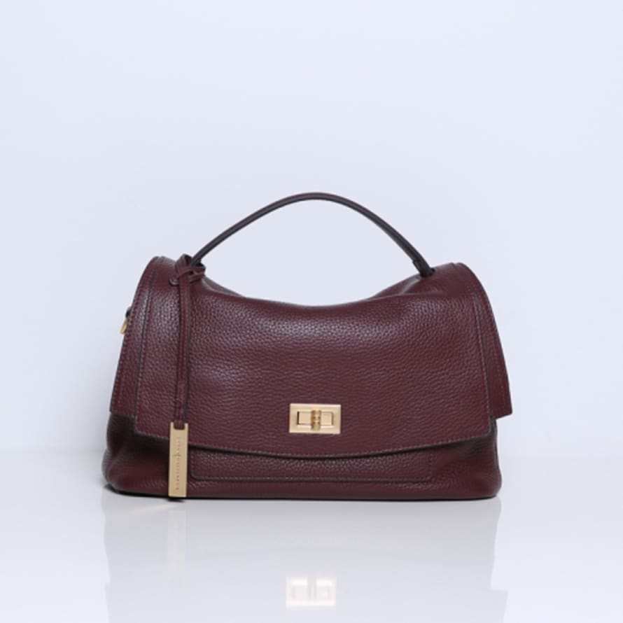 Smaak Amsterdam Ida Classic Leather Handbag - Burgundy