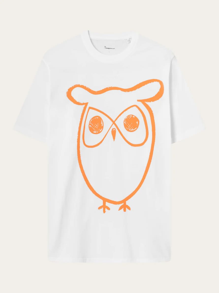 Knowledge Cotton Apparel  1010021 Regular Big Owl Front Print T-shirt - Gots 9995 AOP