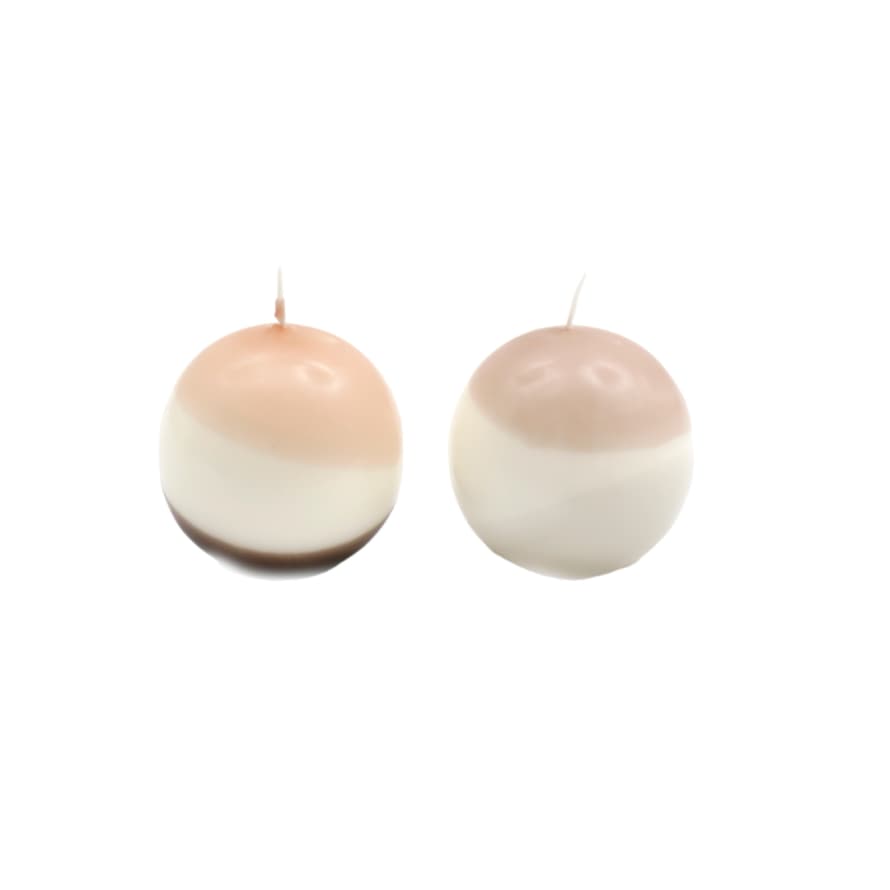 Temerity Jones Abstract Ball Candle Small : Peach or Brown Top