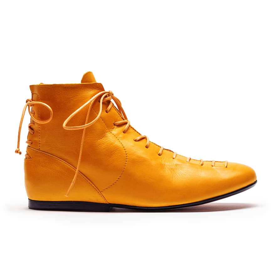 Tracey Neuls MAGRITTE Tangerine | Light Orange Lace Up Leather Boots