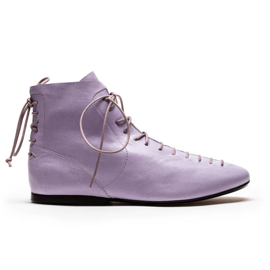 Tracey Neuls MAGRITTE Lilac | Pale Violet Lace Up Leather Boots