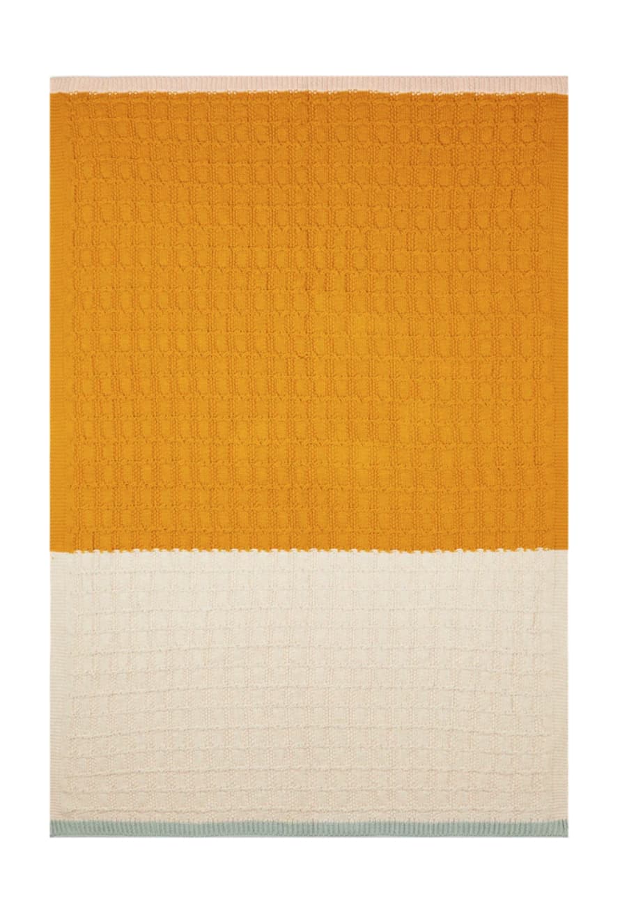 Sophie Home Textured Baby Blanket: Citrus & Cream
