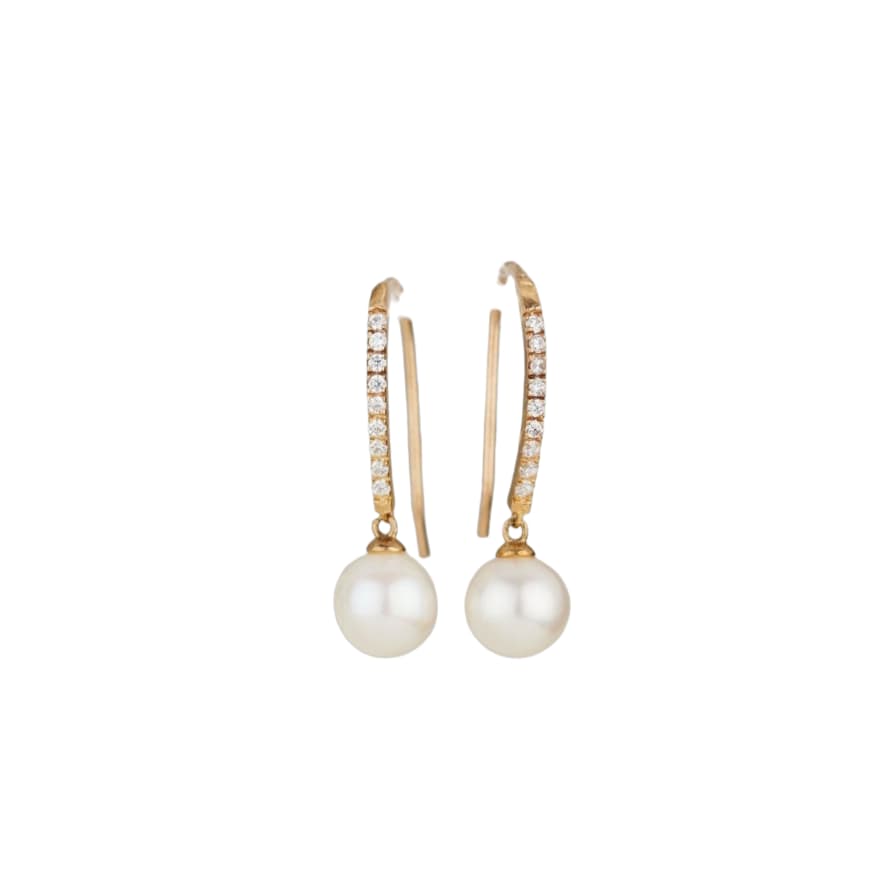Posh Totty Designs Gold Pearl And Cz Stud Earrings