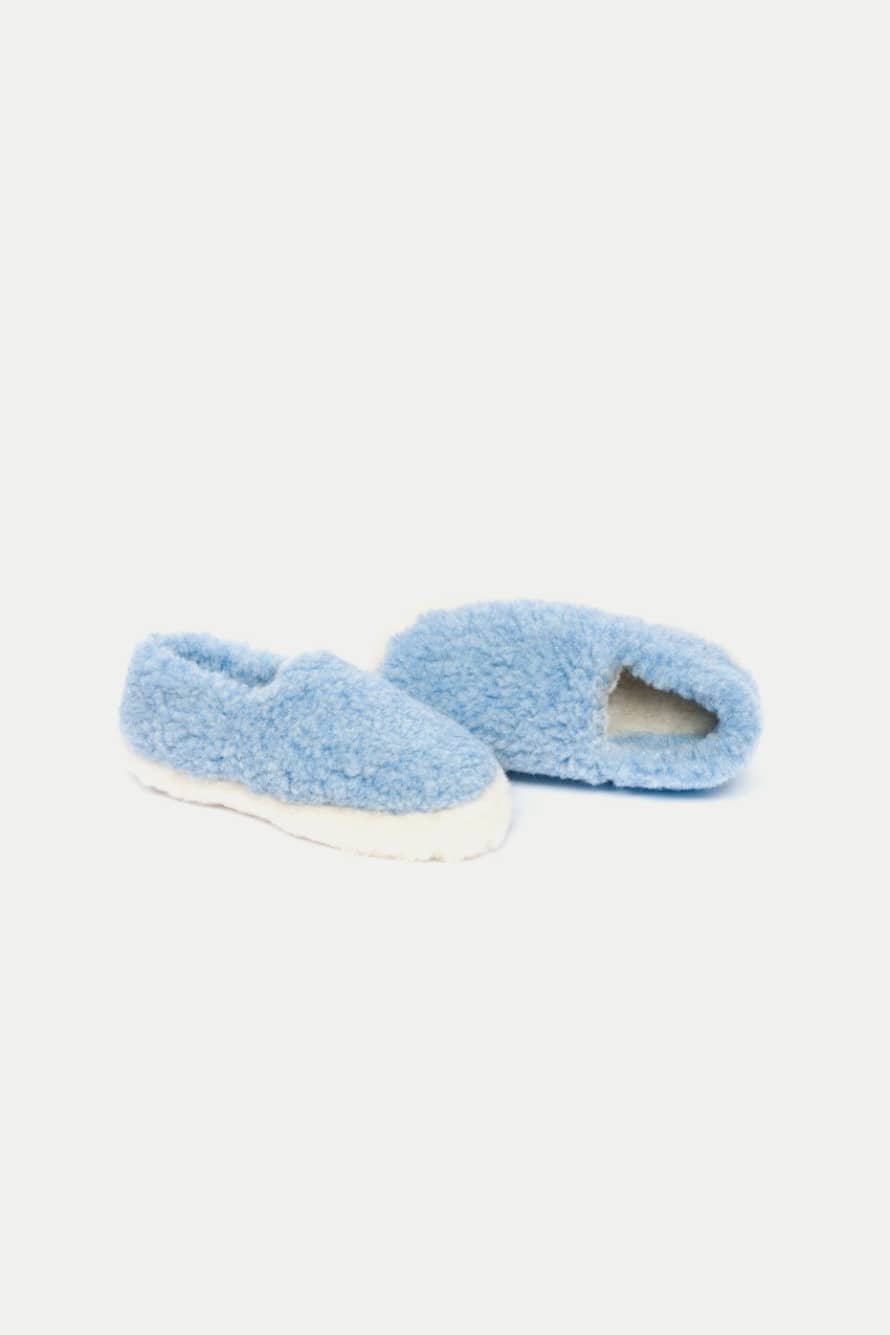Yoko Wool Siberian Light Blue Slippers