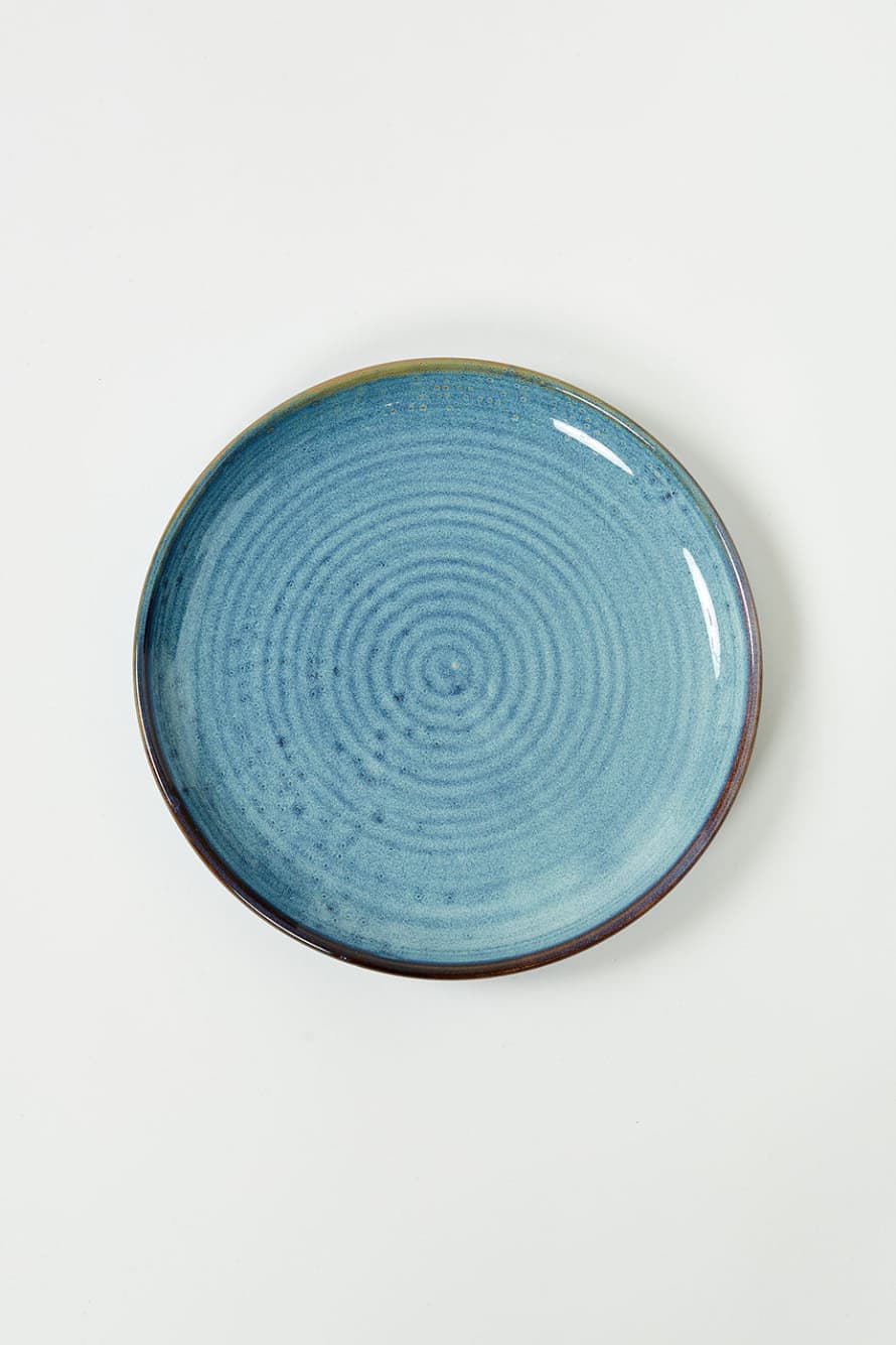 HK Living Rustic Blue Chef Ceramics Side Plate