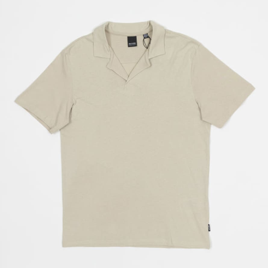 Only & Sons Resort Short Sleeve Polo Shirt in Beige