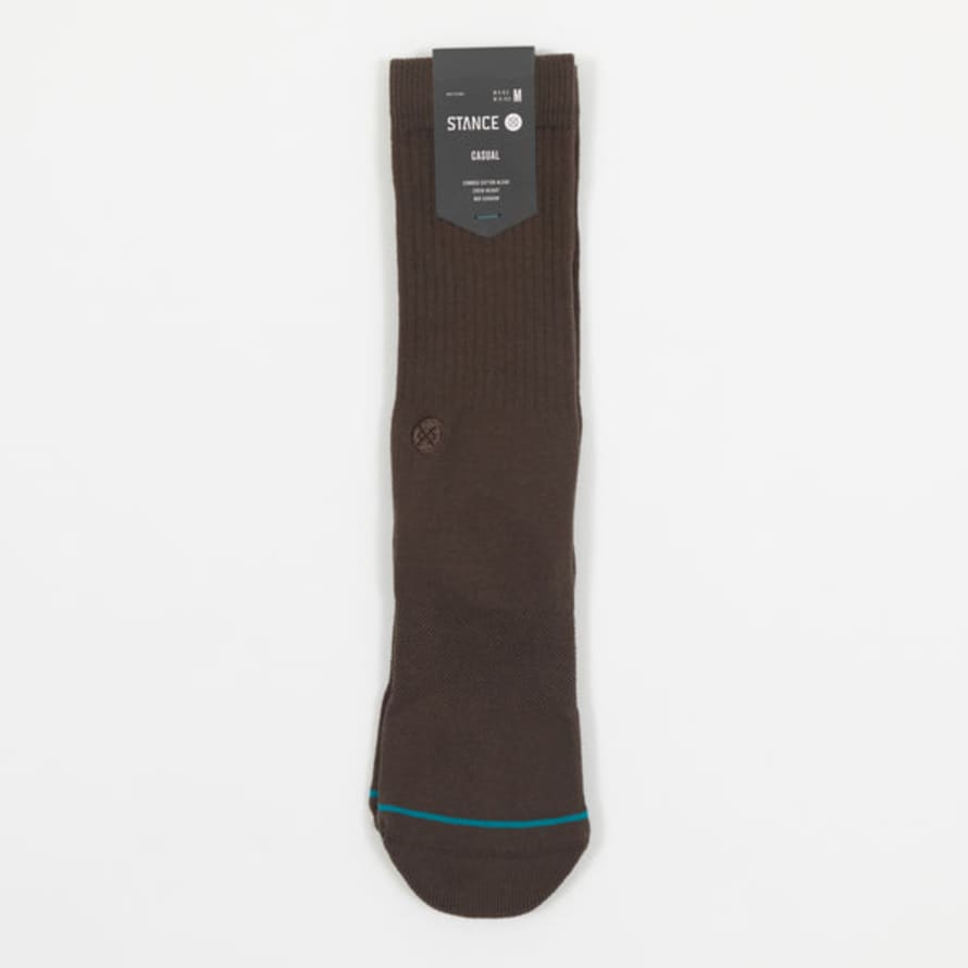 Stance Icon Classic Crew Socks in Brown