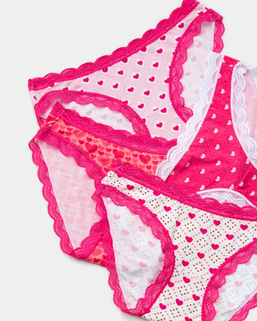 Thong Four Pack - Neon Brights  Sustainable TENCEL™ Lace