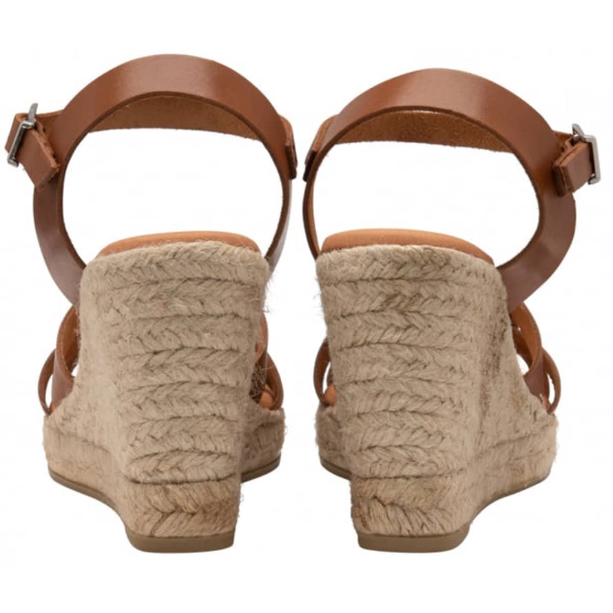Trouva: Tan Leather Glion Wedge Sandals