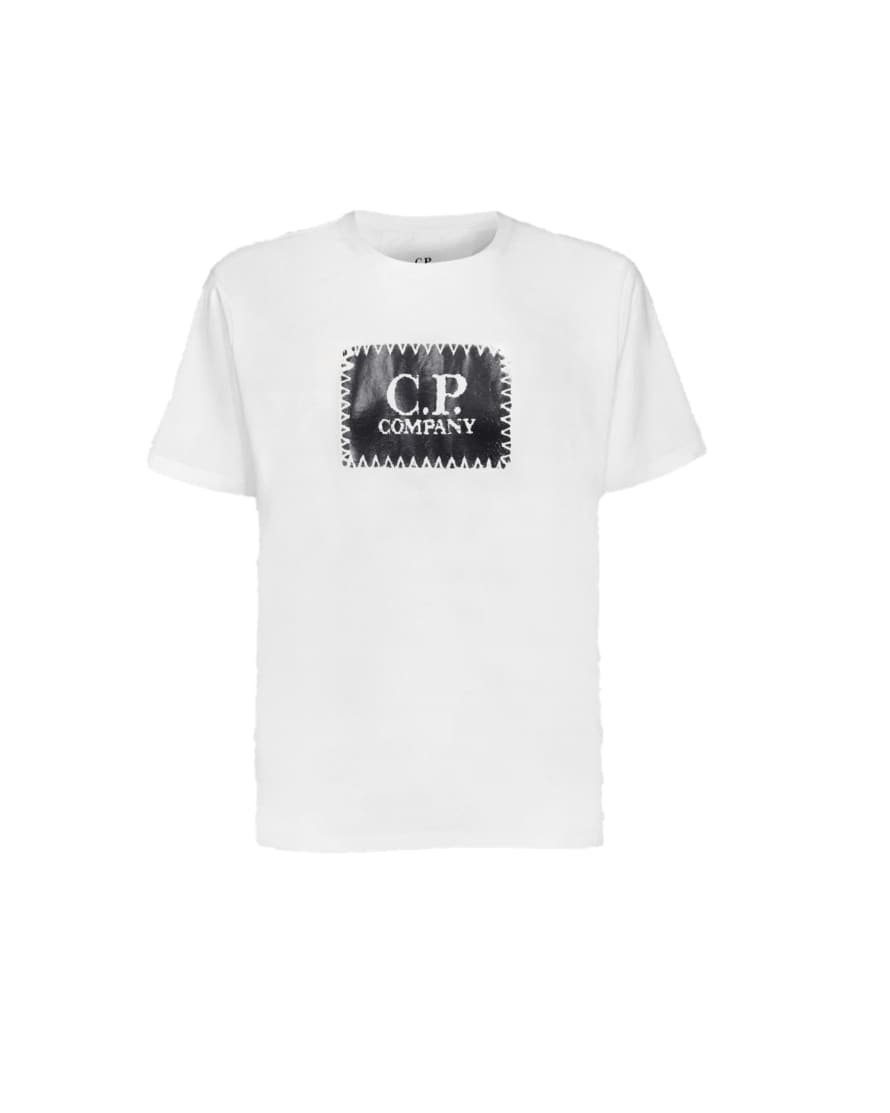 C.P. Company Gauze White 30 and 1 Jersey Label T Shirt 