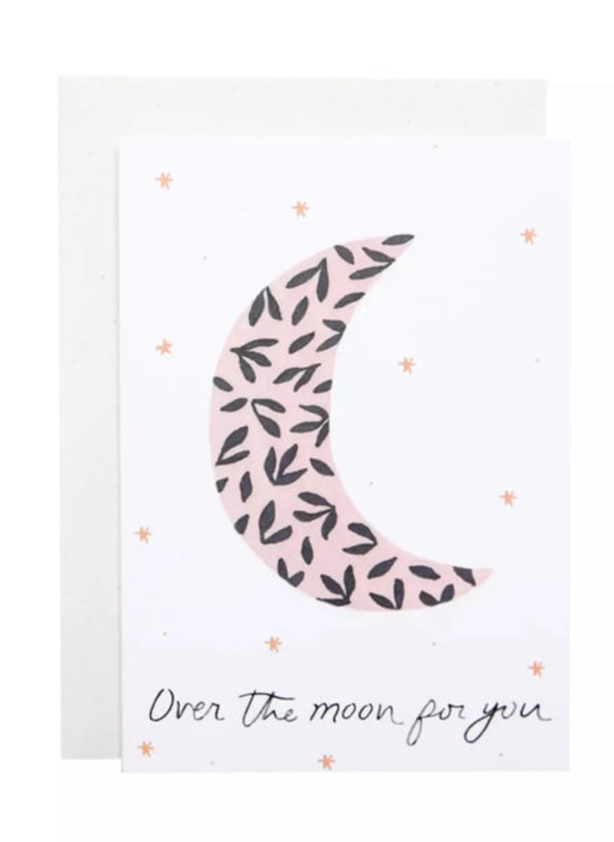 The Hidden Pearl Studio Over The Moon Greeting Card