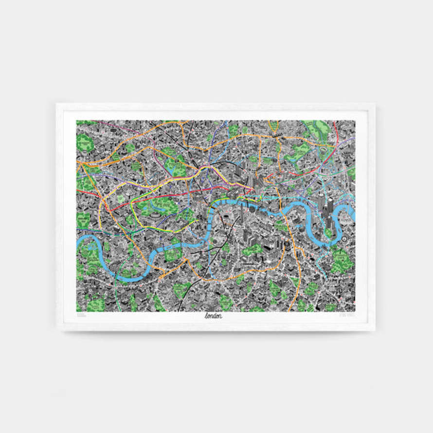 Jenni Sparks Hand Drawn Map of London Print