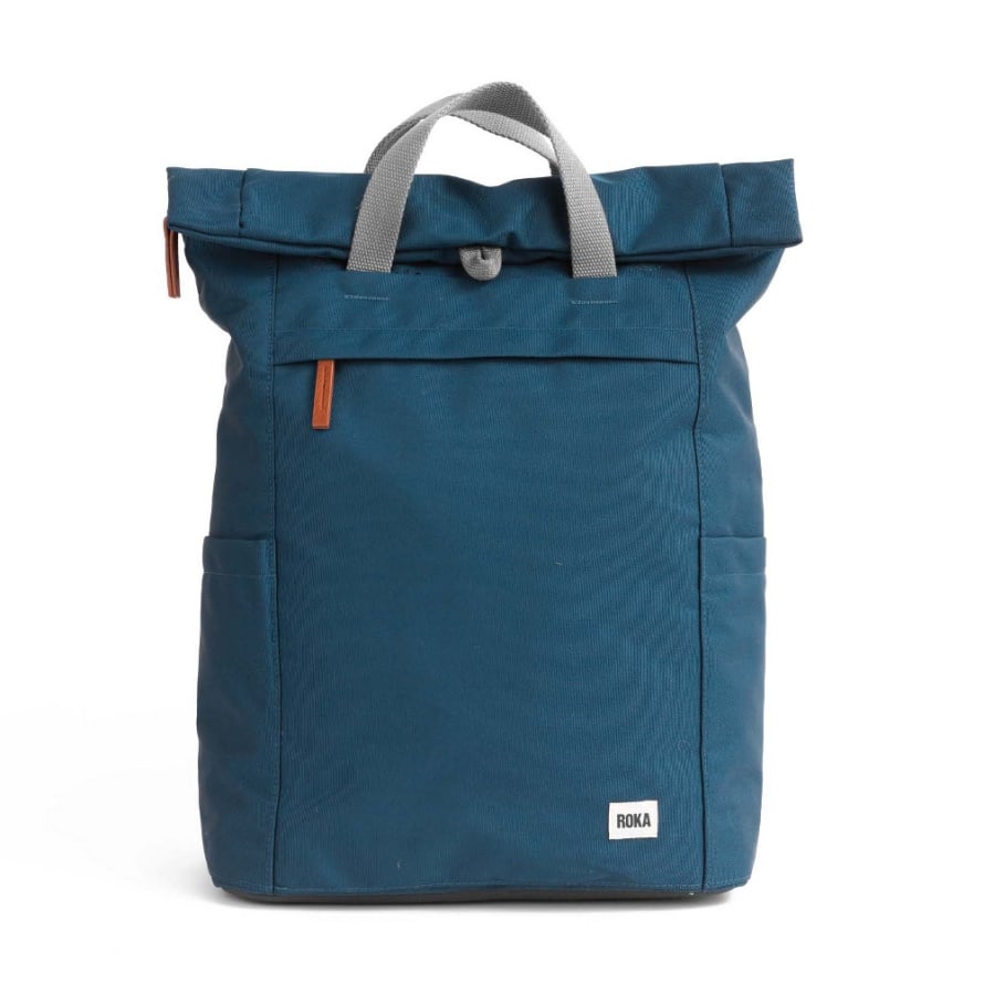 ROKA Roka Back Pack Rucksack Finchley A Large in Recycled Sustainable Canvas In Marine