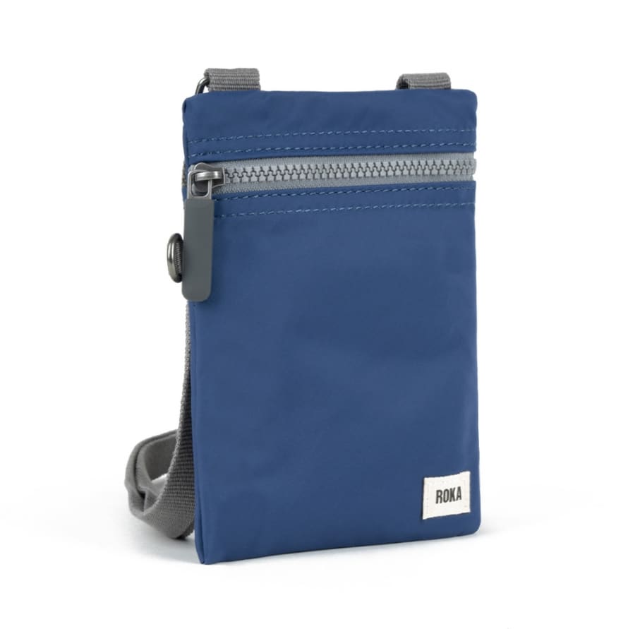 ROKA Roka Cross Body Shoulder Swing Pocket Bag Chelsea In Recycled Sustainable Nylon Burnt Blue