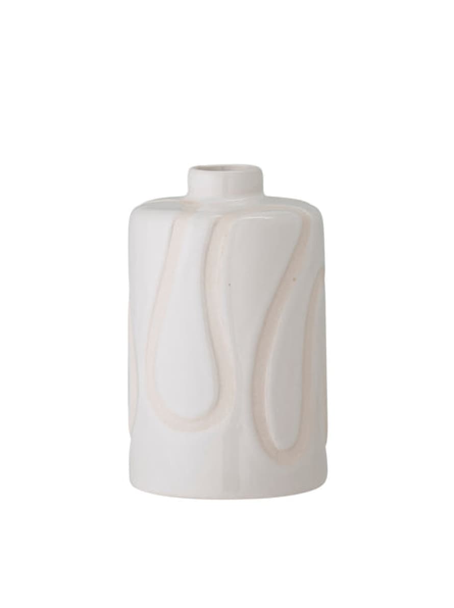 Bloomingville Ellice Abstract White Stoneware Vase