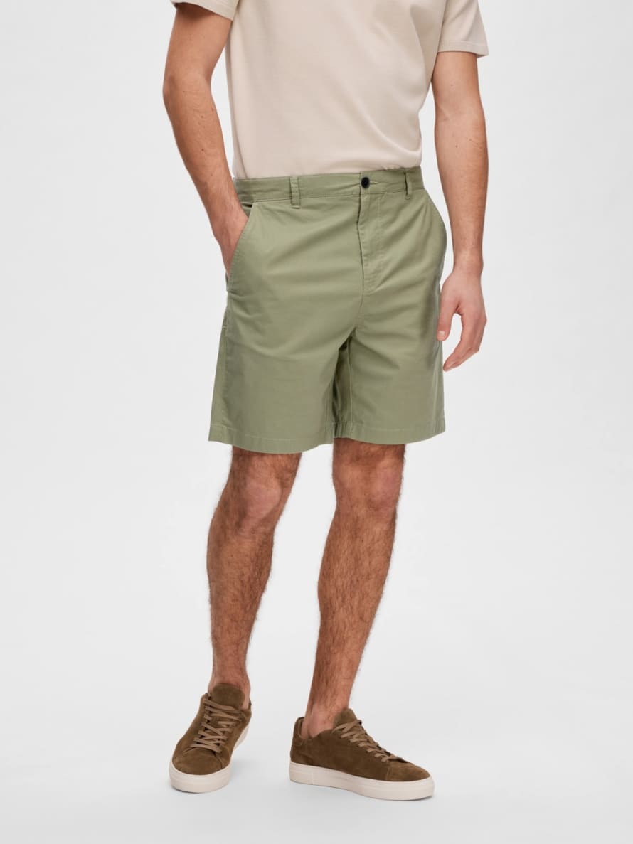 Selected Homme Selected - Short Chino Vert Olive