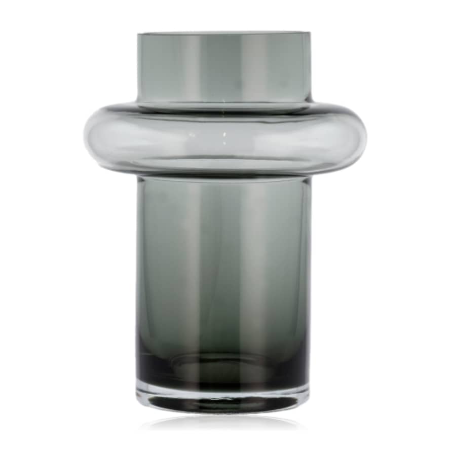 LYNGBY GLASS Glass Vase Tube 20cm Smoke