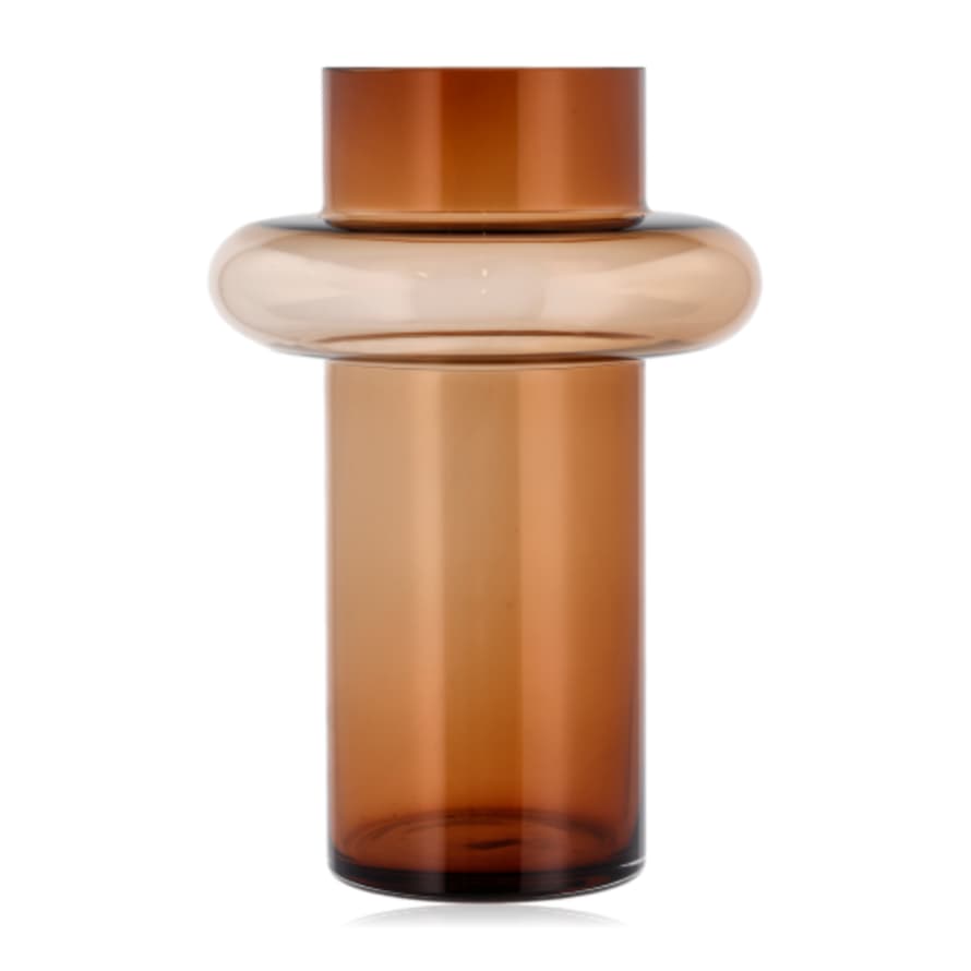 LYNGBY GLASS Glass Vase Tube 30cm Amber