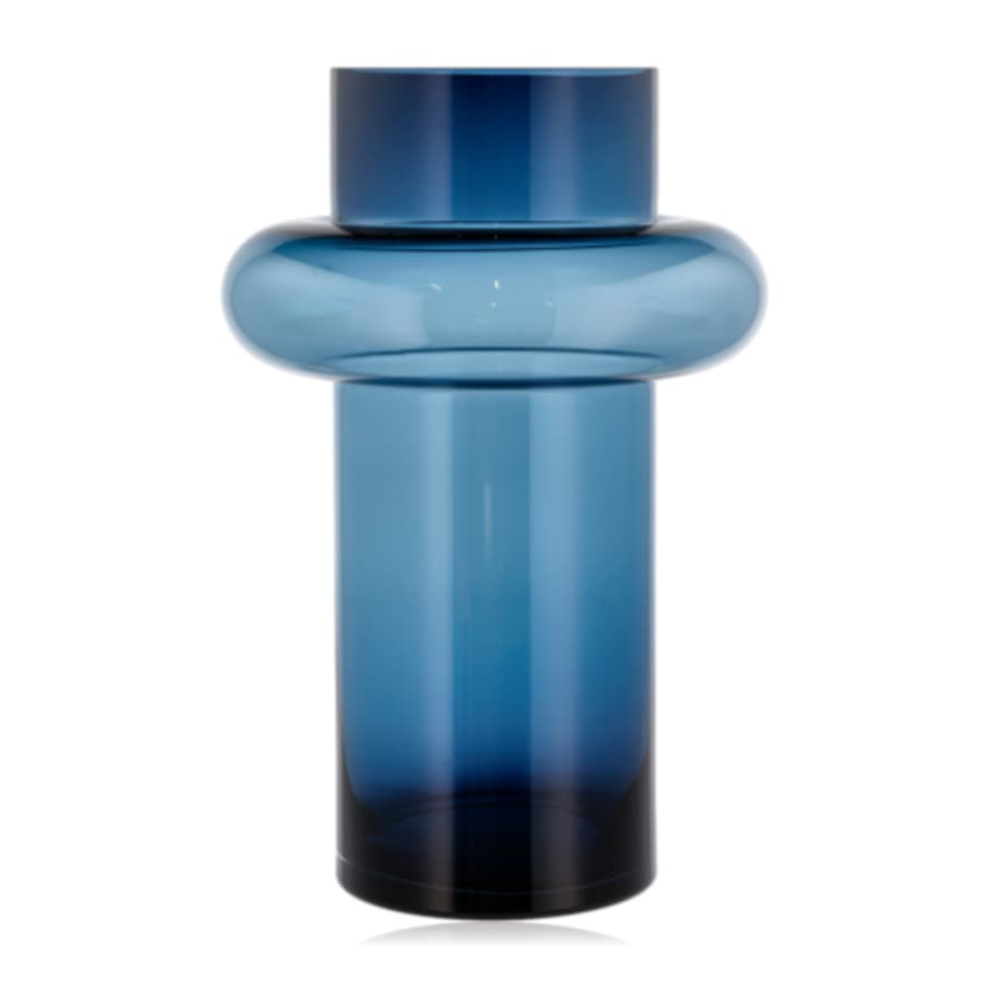 LYNGBY GLASS Glass Vase Tube 40cm Dark Blue