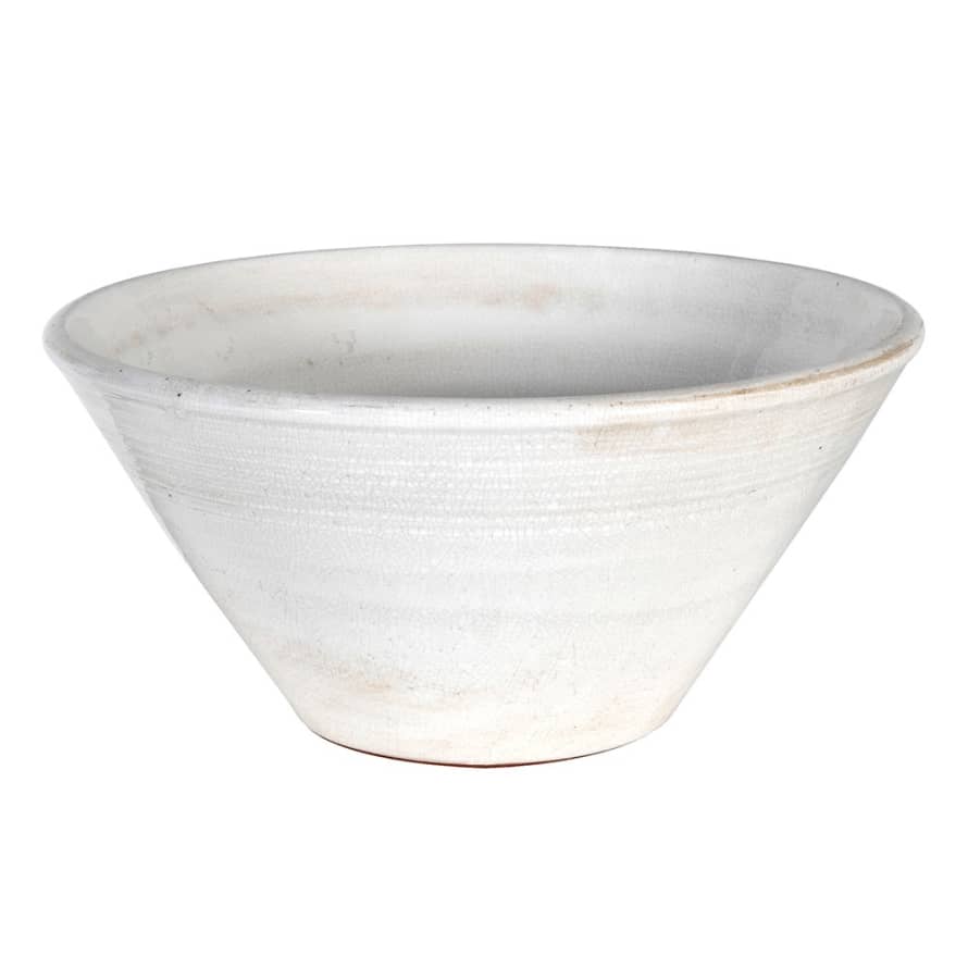 Just So Interiors Off-White Ceramic Distressed Bowl