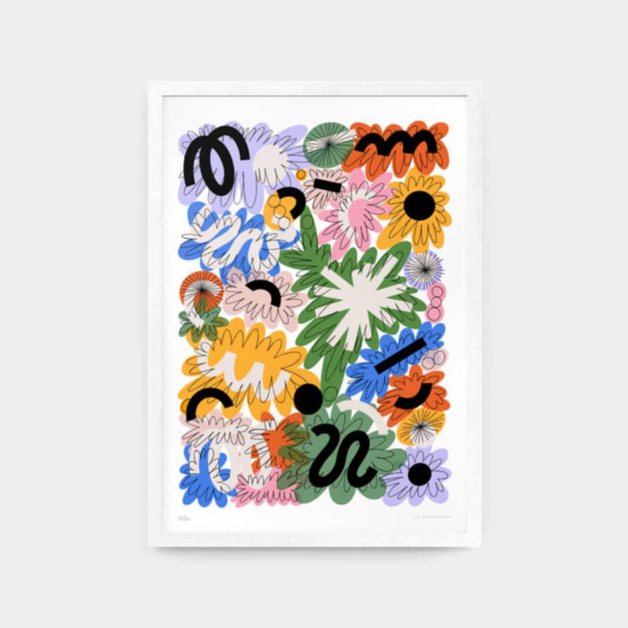Caroline Dowsett A2 Busy Blooming Print