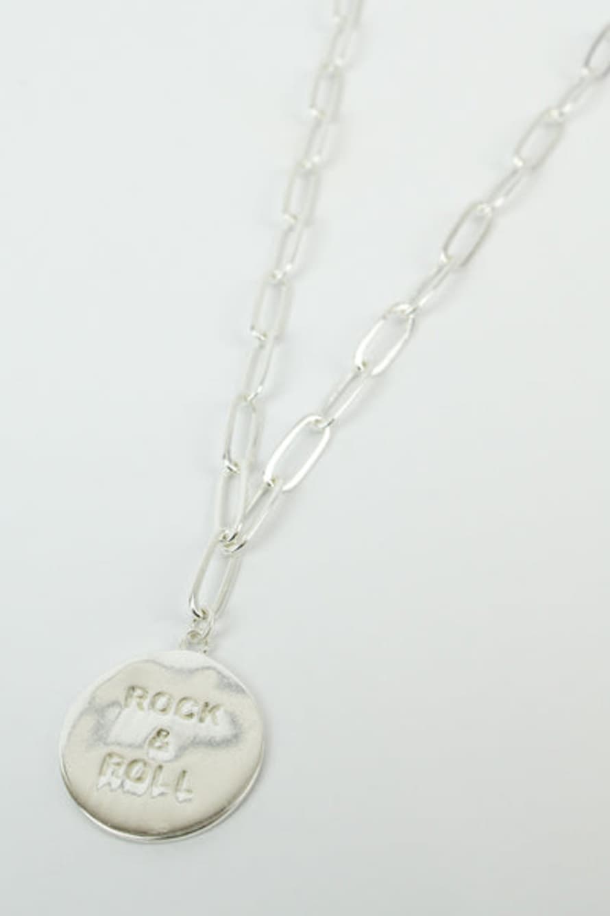 MYDORIS Silver Rock & Roll Coin Necklace