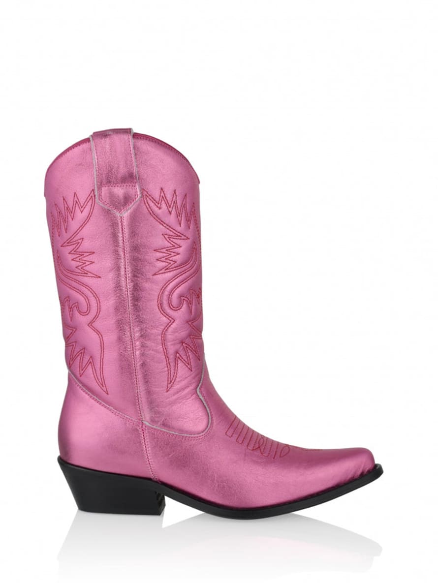 DWRS - High Texas Metallic Western Boots- Pink/red