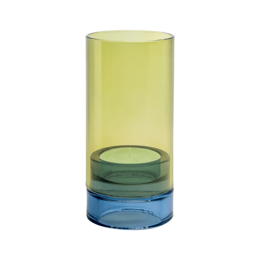 Remember Glass Tealight Holder 'Lys' - Lime