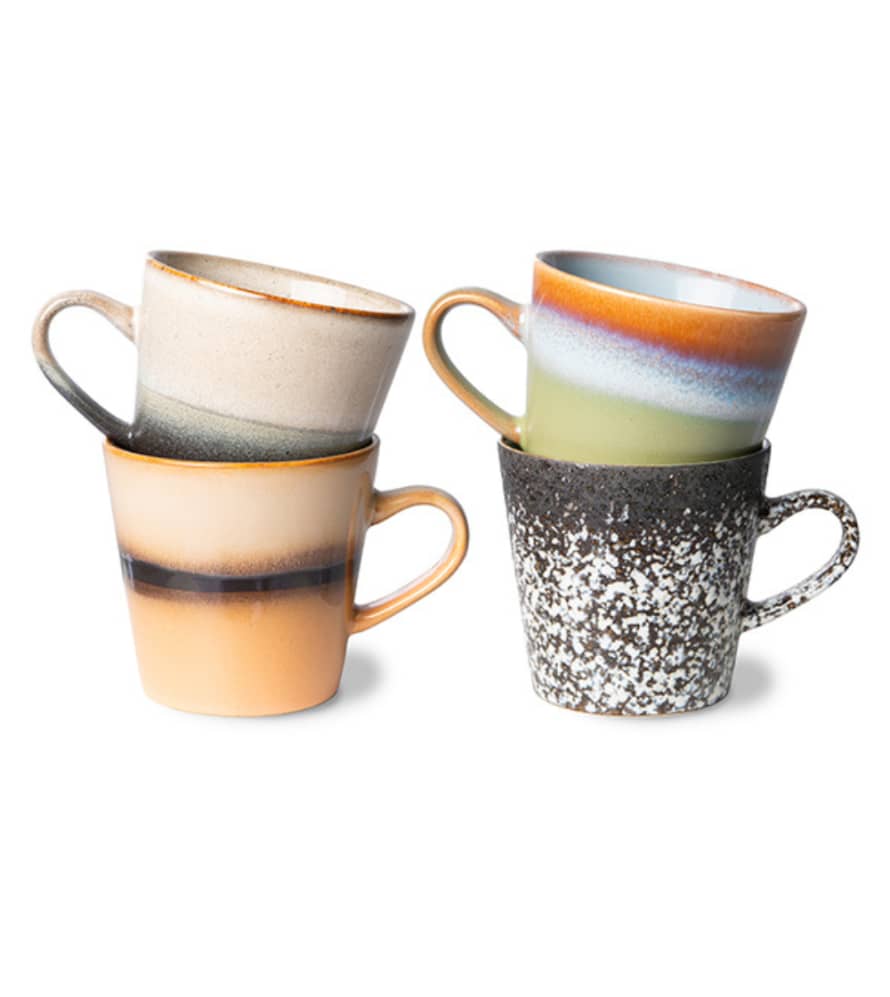 HK Living 70s Ceramics: Americano Mugs Galileo Set/4