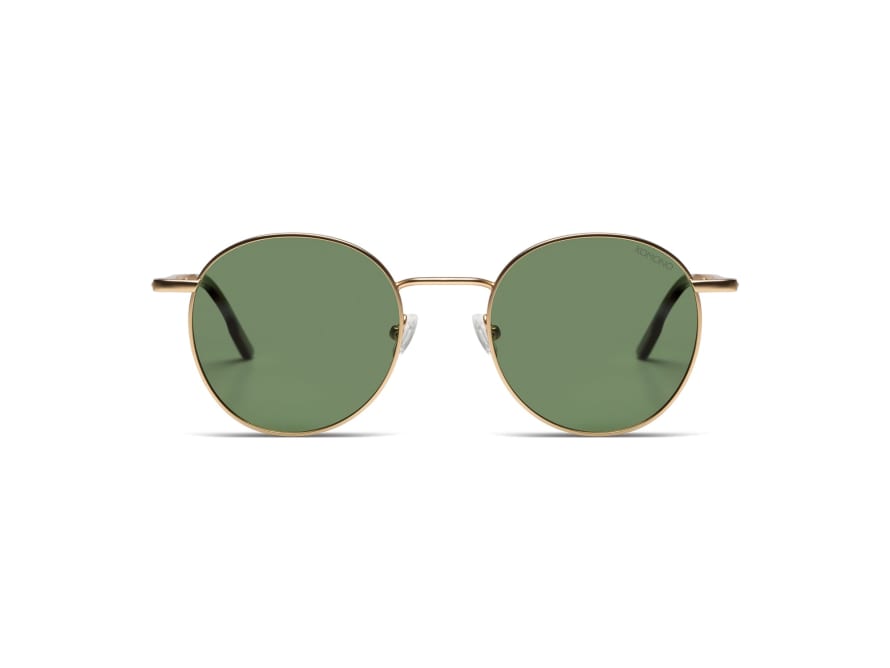 Komono Solid Green White Gold Pete Sunglasses